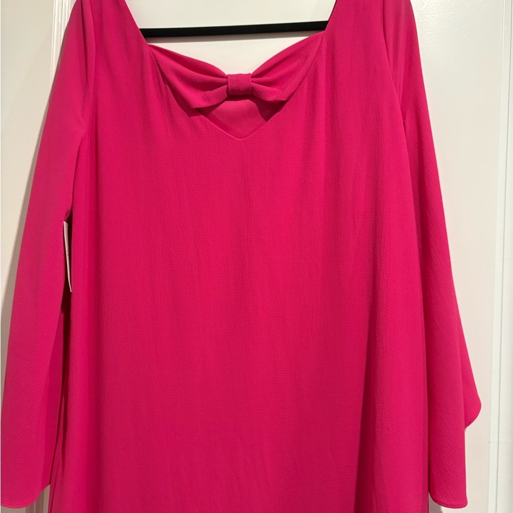 Jessica Simpson Pink Blouse with Bell Sleeves and Tie Front